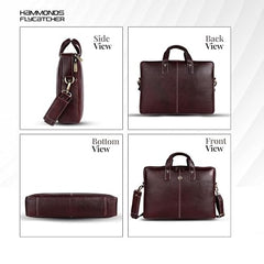 HAMMONDS FLYCATCHER Genuine Leather Office Bag for Men - 15.6 Inch Laptop Bag for Men for Professionals, Business Travelers - Adjustable Straps & Multiple Compartments - 1 Year Warranty - Brown