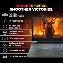HP Victus, Intel Core 5 210H, 4GB RTX 3050 A (24GB DDR5, 512GB SSD) FHD, 144Hz, 300 nits, IPS, 15.6''/39.6 cm, Win11, M365* Office24, Mica Silver, 2.29kg, fa2500TX, Backlit, Gaming Laptop