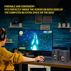 Ant Esports GS150 Computer Speakers, 2.0CH PC Speakers, in-line Volume Control, 6W USB Powered Stereo Desktop Speakers with 3.5mm AUX for PC/Laptop/Projector/Tablet/Cellphone