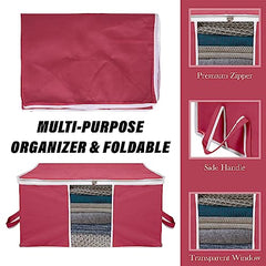 Kuber Industries Leheriya Design Underbed Storage Bag, Storage Organiser, Blanket Cover Set Of 3 (Royal Blue, Non-Woven), 65 x 47 x 33 Centimeters