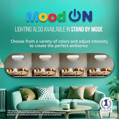 Lloyd Stellar Grace 1.5Ton 5 Star Wi-Fi Inverter Split AC (6 in 1 Expandable,Mood Lighting, In-Built Air Purifier, Direct Voice Command, White & Warm Grey with Wooden Finish, New Launch GLS18V5FWMGT)