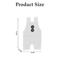 MOMISY Baby Photography Prop Outfit, Dungaree Costume, 0-3 Months, Newborn (IN, Age, 0 Months, 3 Months, Regular, Baby, White)