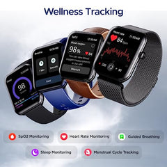 boAt Ultima Regal w/ 2.01”(5.10 cm) Crystal-Clear AMOLED Display, 1000 NITS Brightness,Premium Metal Body, Functional Crown, 100+ Sports Modes, Fitness Smart Watch for Men & Women (Steel Black)