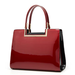 SYGA Women's Bag Simple Handheld Leather Shoulder Handbag(BURGUNDY)