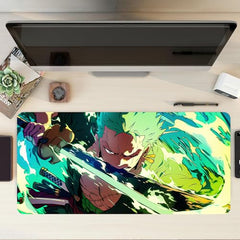JIGARI Extended Anime Large Mouse Pad (11 x 23 Inch) | Gaming Mousepad for Laptop, Desktop & Keyboard | Smooth Surface | Anti-Slip Rubber Base (Zoro - Sword Master - One Piece (P08))