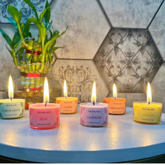 Indoblaze Aroma Candles Gift Set | 6 Fragrances Aroma Candle | Scented Candles Set | Perfect for Gifting (Pack of 12)