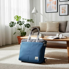 DailyObjects Recycled PET Dual Color Key Tote Bag For Women & Girls | Stylish Ladies Purse for Everyday Essentials | Fits any Laptop Upto 15.6 Inch | Padded Laptop Compartment - (Charcoal-Kelp)