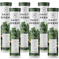 Wellbeing Nutrition Daily Greens | Wholefood Multivitamins with Vitamin C, Zinc, B6 for Immunity & Detox with Organic Certified Plant Superfoods & Antioxidants (15 Effervescent Tablets) Pack of 2