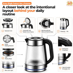 ITALIA Premium Stainless Steel Electric Kettle 1.7L