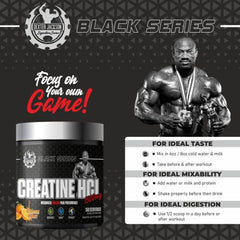 Dexter Jackson Black Series Creatine HCL | Blue Raspberry Flavor | 150 Servings, 300g | Premium Muscle Strength and Endurance Supplement