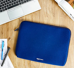 Amazon Basics laptops Sleeve Case Cover Pouch for 13"/33 cm for Men and Women | Slim Profile Neoprene, Soft Puffy Fabric Lining, 360 Protection, Smooth and Premium Zipper (Black)