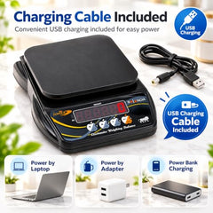 SKADIOO Kitchen Weighing Machine | 10 Kg Capacity | Digital Weighing Machine with Adapter | Weight Scale for Food | Kitchen Scale for Home, Shop & Commercial Use