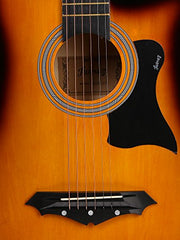 Juârez Acoustic Guitar Kit, JRZ38C/BK 38 Inch Cutaway, 038C with Bag, Strings, Pick and Strap, Black