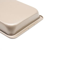 SYGA 11 inch Rectangular Carbon Steel Non-Stick bakeware Cake and Cookies Baking Oven use Plate (Champagne Gold)
