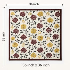 Homerz Premium Bed Server Food Mat Reversible Bed Server, Mattress Protector for Home | Food Mat for Kids, Size 36x36 inch, Double Side use Kitchen, Cupboard, Drawer, Wardrobe (Brown Lotus New)