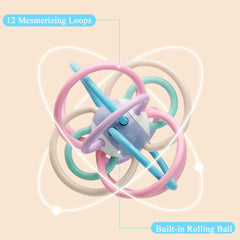 SYGA Baby teether Ball Rattle Manhattan Baby molars Solid Tooth Grip Exercise Hand Grab Toy 0-3 Months