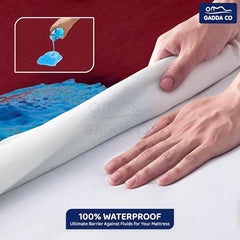 GADDA CO 100% Waterproof Premium Cotton Feel Mattress Protector King Size 78x72 Inch|Ultra Soft Breathable & Fitted Bed Protector Terry Cover Double Bed (6.5x6 feet, Fits 10 Inches, Grey)