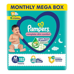 Pampers Complete Skin Comfort Pants, X-Large (XL), 168 Count, Anti-rash blanket, Lotion with Vitamin E & Aloe Vera, 12-17kg