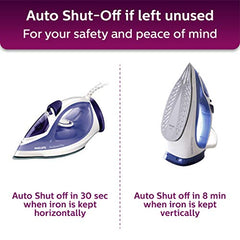 Philips Speed Pro DST3030/70 Steam iron, Green | 2400W, 40g/min Steam, 180g Steam Boost Ceramic Soleplate, Auto Shut-off, Drip Stop Technology, Large 300ml Water Tank