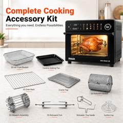 INALSA Air Fryer Oven 30 Ltr, 1800 W, Multi-Cooker, Air Fry, Aero Smart 30 | Stainless Steel Air Fryer Interior, 18 Preset, 9 Accessories, Digital Display Oven