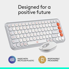 Logitech POP ICON Combo, Bluetooth Keyboard and Mouse Combo, Comfortable Typing, programmable Keys and Buttons, Quiet clicks, Easy-Switch up to 3 Devices - Graphite