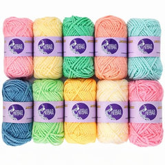 Asian Hobby Crafts 12 Pcs Multi Wool Yarn Set for Crocheting & Knitting | 12g Each Soft 3 Ply Wool Yarn Crochet Thread, Ideal For Handmade DIY Embroidery Craft Projects & Perfect For Beginners