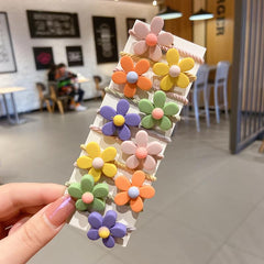 SYGA 10 Pcs Children Flower Fresh Elastic Hair Bands Infant Girl Baby Rubber Bands Gift Kids Thumb Hair Ring Hair Accessories (Eight Petal)