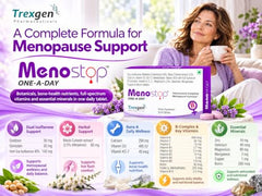 Trexgen Menostop ONE-A-DAY Menopause Support Tablets for Women | Soy Isoflavones, Black Cohosh, Calcium, Vitamin D3, K2-7, B-Complex & Essential Minerals | Hot Flash Comfort, Mood Balance, Bone Health & Daily Wellness | 30 Tablets