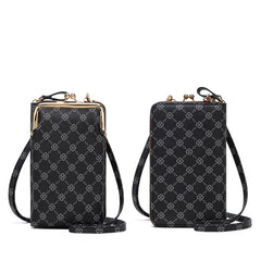MOMISY Mobile Bag Cellphone Sling Bag Card Holder Wallet Handbag Crossbody multi-function Shoulder Bag for Girls & Women-Diamond (Black)