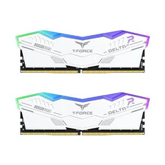 TeamGroup T-Force Delta RGB 32GB 5200MHz (5200MT/s) CL40 White DDR5 Desktop Gaming Memory, Metal Heatsink, ARGB Sync, ECC, XMP 3.0/EXPO, Compatible With Intel/AMD CPU, High Performance Low Latency RAM