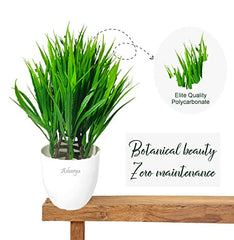 Asharya® Artificial Flower Plants for Home Décor – Set of 4 Mini Potted Plants (7 Inch) in White Pots | Pink, Yellow, Red & Blue Faux Flowers for Living Room, Office, Indoor Outdoor Decoration