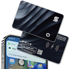 SEINXON Wallet Tracker (iOS Only) IP68 Thin Item Finder Card Luggage Located Bluetooth Works with Apple Find My APP & Network - Wireless Charger (Slim)