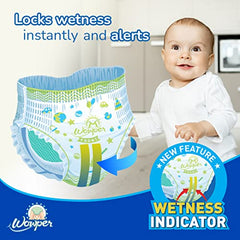 Wowper Easy Pants Baby Diaper | Medium Size Diapers | Diapers with Wetness Indicator | Upto 12 Hrs Absorption | 7-12 Kg | 34 Counts
