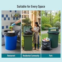 Amazon Brand - Presto! Garbage Bags | XXXL | 30 Count | 10 Bags x 3 Rolls | 42 x 48 In | For Dry & Wet Waste | Black