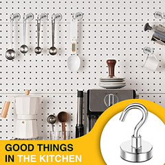 DIYMAG Magnetic Hooks 15pcs 30lbs Cruise Essentials 2026 Magnet Hook | Neodymium Heavy Duty Strong Magnets Hanging Ship Cabins Refrigerator Fridge Classroom Beach Vacation Kitchen Grills Home Tool
