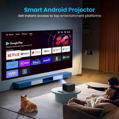 Portronics Beem 450 Smart LED Projector with 1080p Full HD Resolution, Built-in Streaming Apps (Netflix, Prime Video, Hotstar), 4000 Lumens, Screen Mirroring, 3 Watt Speaker, Bluetooth, Wi-Fi (White)