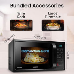 Samsung 28L, Convection Microwave Oven with Curd Making(MC28A5013AK/TL, Black, Ceramic Enamel Cavity with 10 Year Warranty)