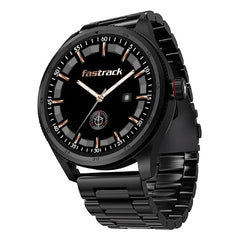 Fastrack MYND 1.93” AMOLED Display Smart Watch for Men & Women with AI Watch Faces,AI Chat,Offline Voice Commands,Curved Metallic Design,Functional Crown,BT Calling, Health Suite,100+ multisport modes