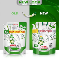 Ariel Power Gel Liquid Detergent for Front Load – 4kg | Removes 100 Dried Stains in 1 Wash | Faster Dissolving | Long-Lasting Fragrance | Color Protection | At the price of Powders