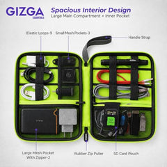 Gizga Essentials Gadget Organizer Case, Portable Zippered Pouch for All Small Gadgets, HDD, Power Bank, USB Cables, Power Adapters, etc (Grey)