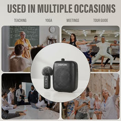 DIGIMORE 10W Voice Amplifier for Teachers w/Wired Headset Mic | 12Hrs Battery | BT 5.4 | in-Built Noise Reduction | Speaker for Tour Guides, Yoga, Announcements, Schools & Colleges (D-1200)