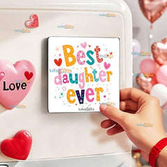Gift for Daughter Birthday Special Birthday for Daughter Printed Cushion 12 inch X 12 inch + Micro Fiber Filler + Keychian + Magnet Girls Pillow Daughters Day for Daughter and Girls -10A (Color-7)
