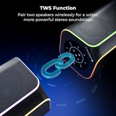 ZEBRONICS 2026 Launch 120W Portable Party Speaker, Dual 13.33cm Drivers, Upto 7hrs Playback, Wireless Mic, TWS Function, 9 RGB Modes, BTv5.3, USB & AUX, Rapid Charge, Carry Handle (Party FYRE 700)