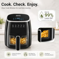 INALSA Stainless Steel Air Fryer,5.5 ltr & 1600 W,Non Toxic,SteelChef DW5.5