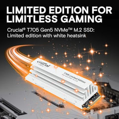 Crucial® T705 2TB PCIe Gen5 NVMe M.2 SSD with heatsink