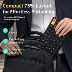 nuphy Air75 V3 Hot Swappable Wireless Mechanical Keyboard, 84 Keys 75% Custom Low Profile Keyboard with Knob, RGB Backlit, Gasket Mounted, Support Bluetooth/2.4GHz/USB-C,White-Red Nano