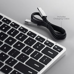 SATECHI Slim X3 Bluetooth Backlit Keyboard with Numeric Keypad – Illuminated Keys & Multi-Device Sync – for M2/ M1 MacBook Pro/Air, M2/ M1 iPad Pro/Air, M2 Mac mini, iMac M1 (Silver)