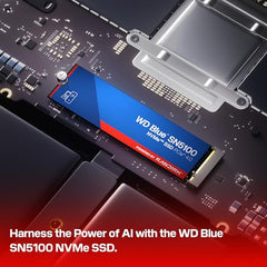 Western Digital WD Blue SN5100 NVMe 500GB, Upto 6600MB/s R, 5Y Warranty, PCIe Gen 4 NVMe M.2 (2280), Internal Solid State Drive (SSD) (WDS500G5B0E-00CPE0)
