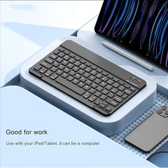 DsynkGear Bluetooth Keyboard and Mouse Combo | 10-Inch Wireless, Ultra-Slim, Rechargeable Keyboard for iPad Pro/Air/Mini, iPhone 15/14/13 Series & Samsung Tablets (Black)