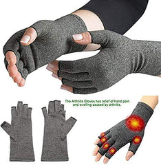 MOMISY Arthritis Gloves Women Men Hand Fingerless Compression Gloves Wrist Support Gloves Relieve Pain from Rheumatoid -1 Pair, BlackSimple, S